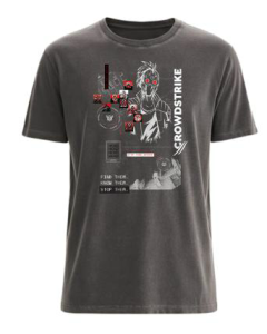 CAMISETA MASCULINA STOP PUNK SPIDER - CROWDSTRIKE - PRETA 