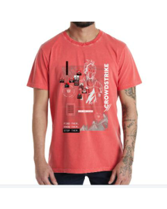 CAMISETA MASCULINA STOP PUNK SPIDER - CROWDSTRIKE - VERMELHO 