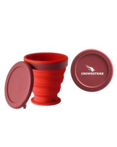 COPO DE VIAGEM DOBRÁVEL EM SILICONE - CROWDSTRIKE - CF  - VERMELHO