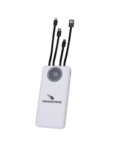 POWER BANK 10.000MAH LOGO PRETO - CROWDSTRIKE - BRANCA