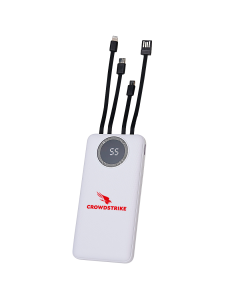 POWER BANK 10.000MAH LOGO VERMELHO - CROWDSTRIKE - BRANCA