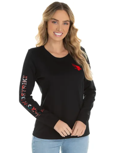 CAMISETA MANGA LONGA FEMININA CROWDSTRIKE - PRETA